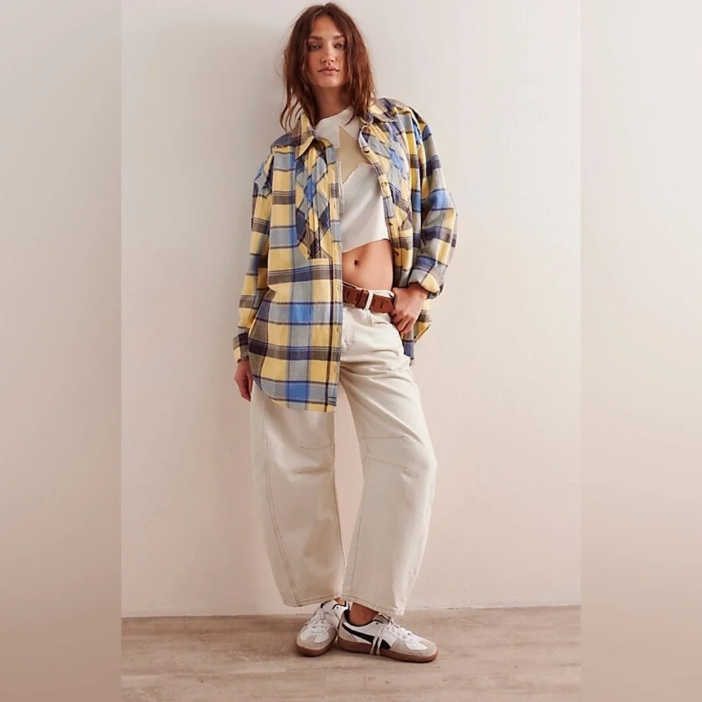 55-Free People We The Free Layla Plaid Shirt - Picture 5 of 5